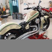 Yamaha Stryker 1300 gold stripes red marble candy 52
